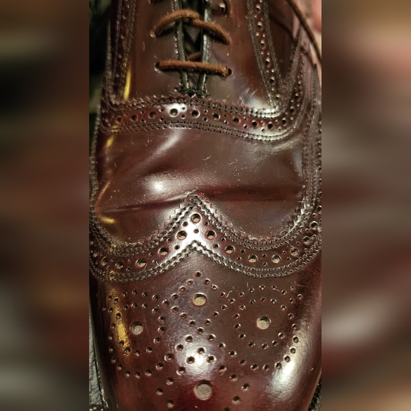 FLORSHEIM men\'s Lexington Wing- tip Oxford Leather Shoes size 10 wine